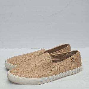 TORY BURCH Jesse Quilted Blush Nude Leather Slip On Sneakers Women's Size 9.5 M